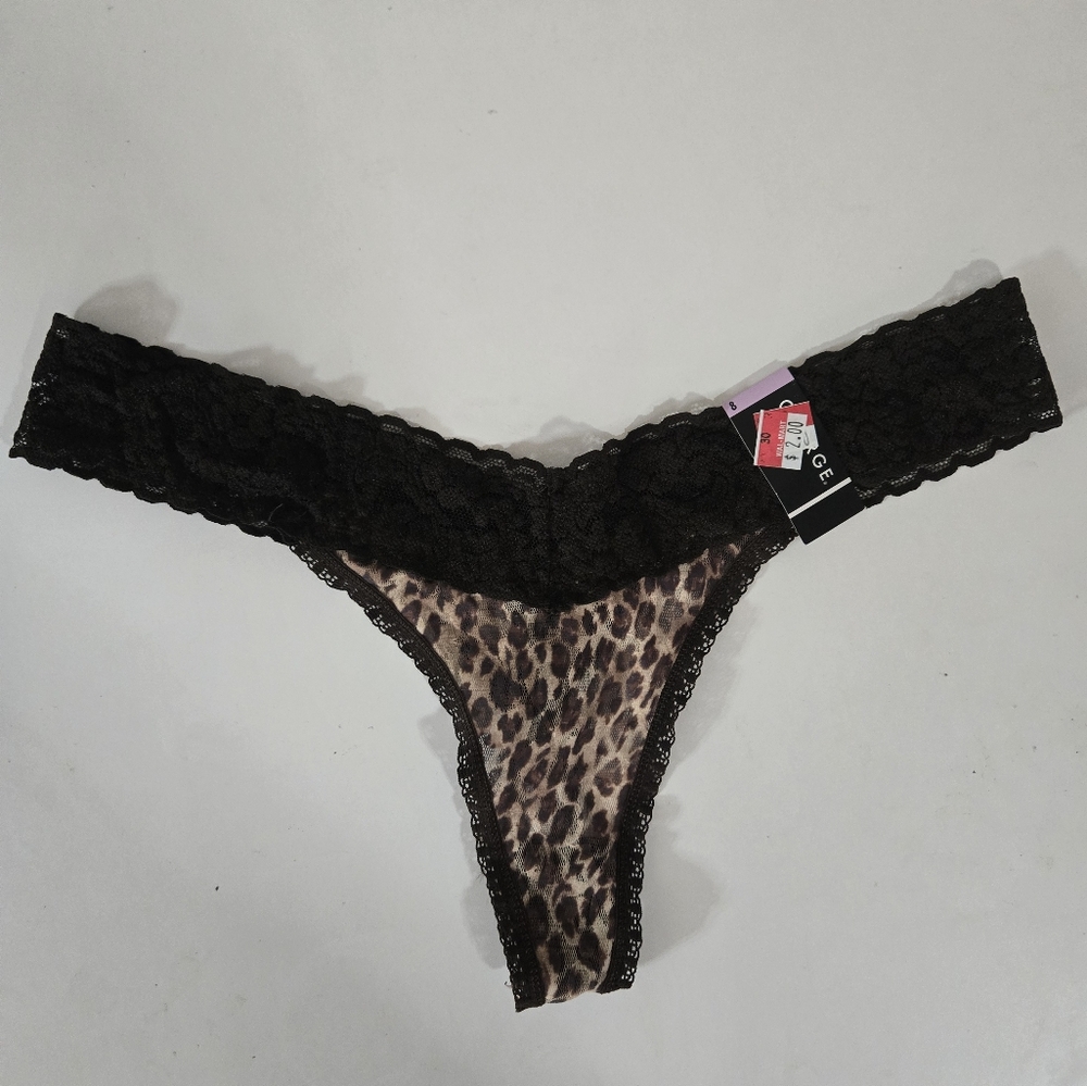 George Leopard Print Lace Thong